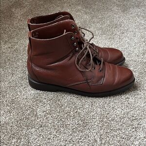 Rockport Chestnut Leather Lace-Up Booties